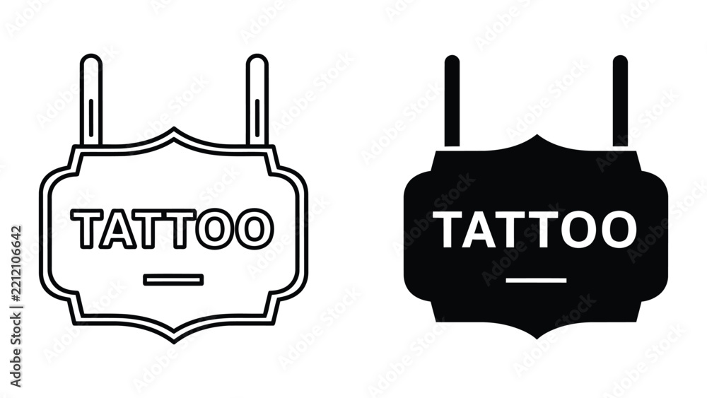 Obraz premium Vintage tattoo studio shop sign vector icon isolated on transparent background
