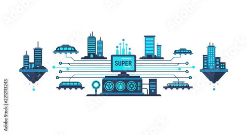 Smart City Infrastructure with Central Supercomputer and Connected Digital Urban Systems