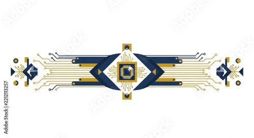 Abstract Symmetrical Microchip Eye Technology Circuit Background