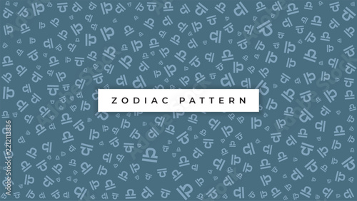 libra zodiac sign seamless pattern background vector design