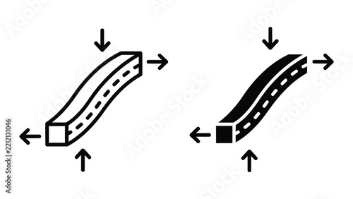 Physical material stress and tension test vector illustration isolated on transparent background