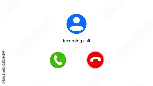 incoming call screen with glowing button ui animation .