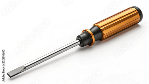 Flathead screwdriver tool isolated on clean white background