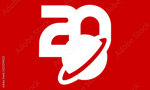 20 Number Space Red Fresh Modern Simple