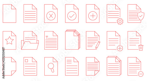 “File document icon set featuring folders, files, and document formats in modern style.”
