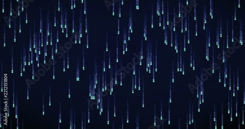 Dense streams of Han ideogram characters cascade down in a vibrant violet-hued code rain animation.