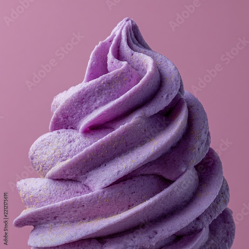 Purple Cupcake Frosting Texture in Macro Close-Up