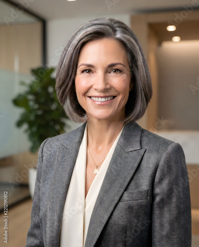 Smiling professional woman in office setting