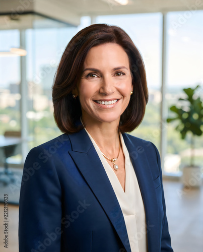 Smiling professional woman in office setting