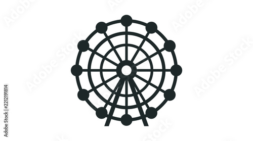 Ferris wheel vector graphic illustration showcasing fun amusement park attractions and leisure activities