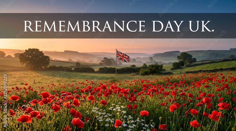 Obraz premium Remembrance day in the united kingdom honoring the fallen reflecting on sacrifice and commemorating veterans for peace and a brighter future
