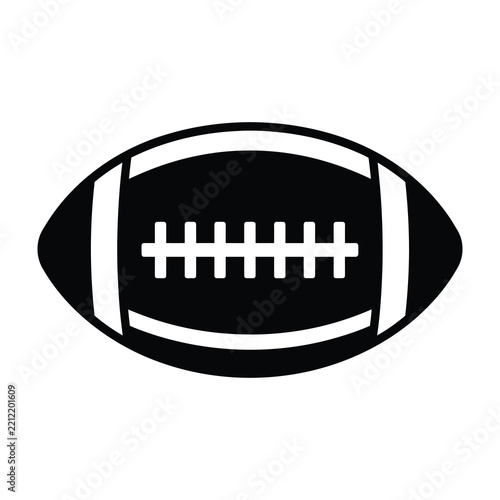 American football icon isolated on white background. Simple sport ball logo design for web design, app, and sports team branding.