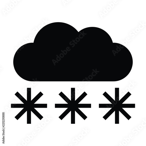 Snowfall weather icon with cloud and snowflakes symbol
