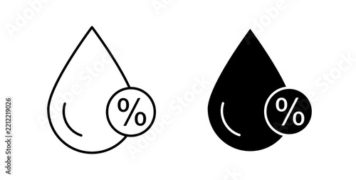 Humidity icon flat outline in black