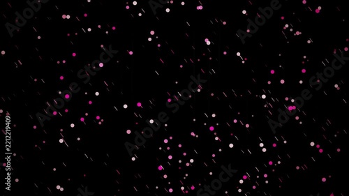 Pink and White Sparkling Particles Drifting Across a Dark Background
