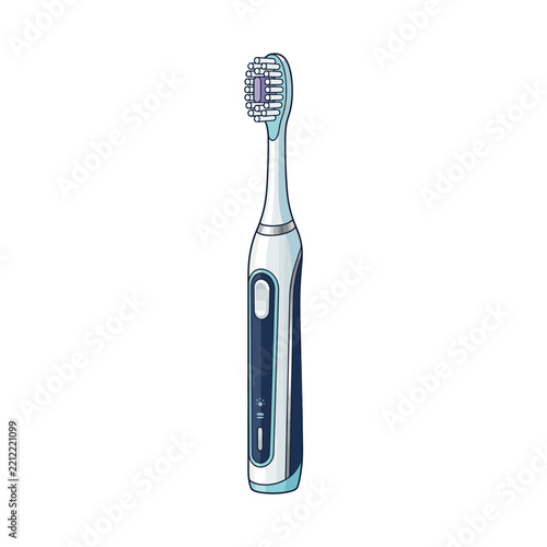 Cyber Monday, Electric toothbrush illustration for oral hygiene, modern automated dental brush, blue and white electronic toothbrush vector for dental health care isolated on White Background
