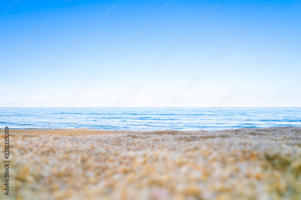 Fototapeta premium Tropical Nature ocean and summer sea water with beautiful bright sunlight. Perfect for summer vacation and travel background
