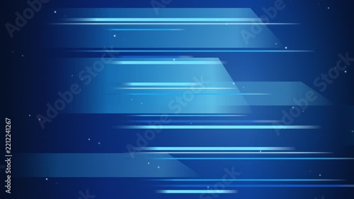 Blue abstract speed lines background with glowing particles