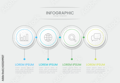 Infographic 4 options design elements for your business data. Vector Illustration.