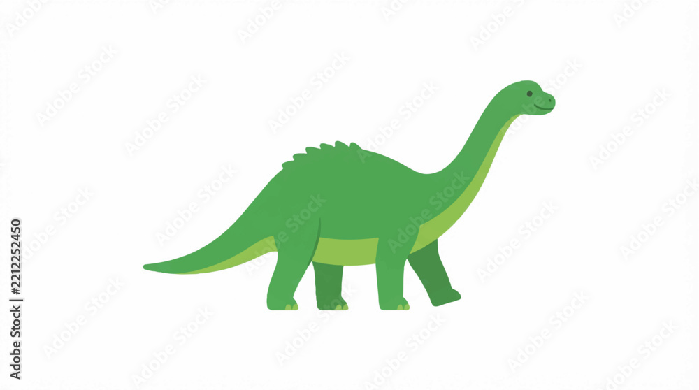 Fototapeta premium vector dinosaur, flat design, simple, minimalist, plain white background