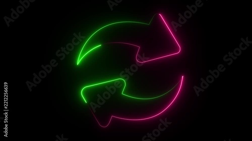 Abstract beautiful neon arrow icon animation. share arrow icon animation. abstract share glowing neon line color arrow animation on black stock footage video share arrow icon animation.
