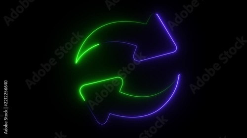 Abstract beautiful neon arrow icon animation. share arrow icon animation. abstract share glowing neon line color arrow animation on black stock footage video share arrow icon animation.