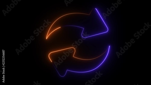 Abstract beautiful neon arrow icon animation. share arrow icon animation. abstract share glowing neon line color arrow animation on black stock footage video share arrow icon animation.