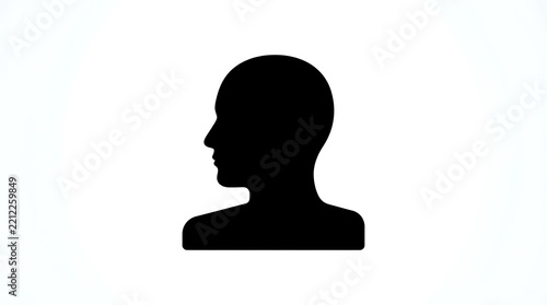 Silhouette of a person facing sideways