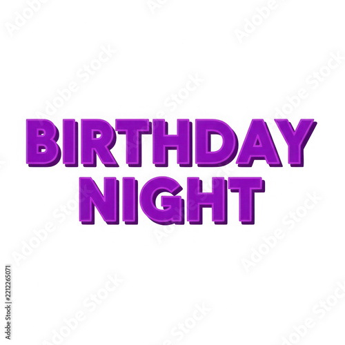 Purple pixel art text birthday night isolated on transparent background