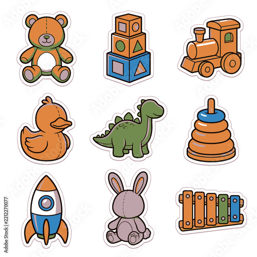 Cute Faceless Toys 2D Cartoon Illustration Flat Vector Style