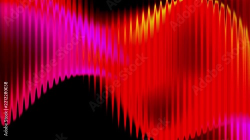 Abstract red and pink neon wave motion background loop