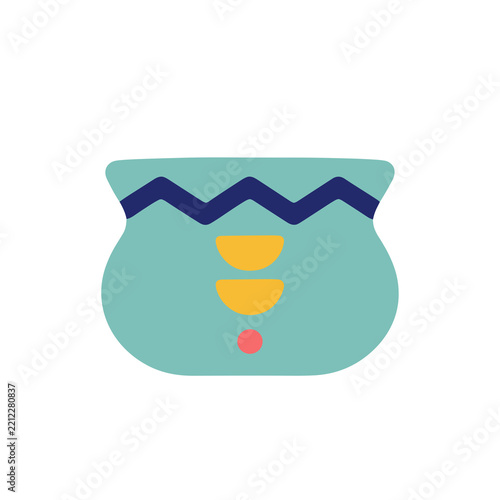 Stylized pot with geometric decoration