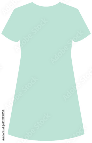 Mint Green Short Sleeve Dress Vector Mockup Template