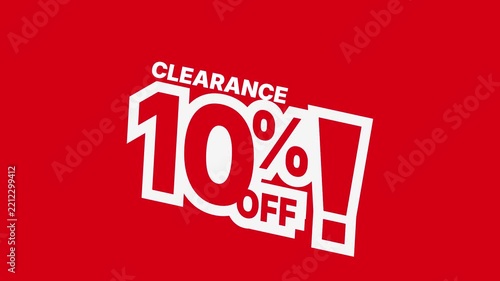 10% Off Clearance Sale Animated Banner with Discount Offer and Retail Promotion