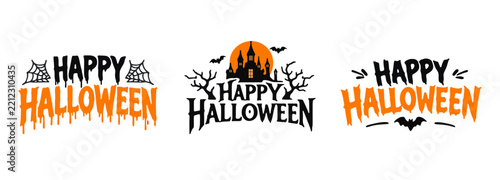 typography happy halloween isolated background