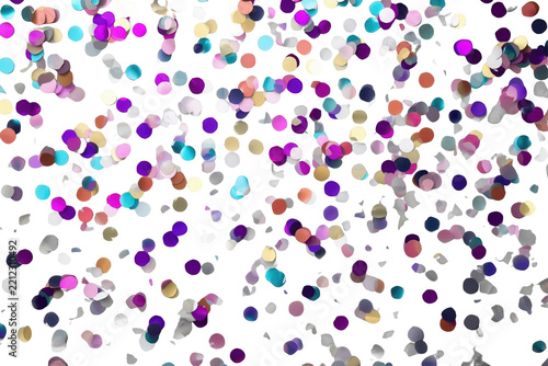 Dense square field of colorful circular celebration confetti