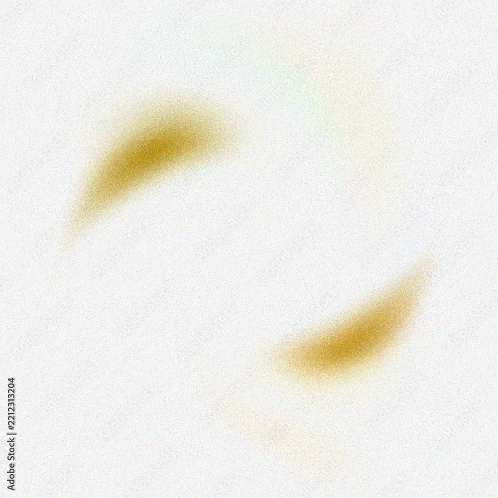 Fototapeta premium Two soft golden yellow curved light shapes on a white grainy texture background, in a minimalist, abstract square frame composition