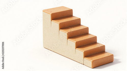 Wooden Stairs Model Representing Business Growth