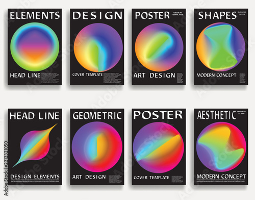 Geometric vector posters set with lines- modern geometric circles, semicircles , triangles pattern created with thick and bold dynamic lines for design. Shapes for posters and branding.
