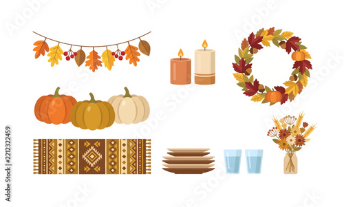 Autumn geometric textile pattern