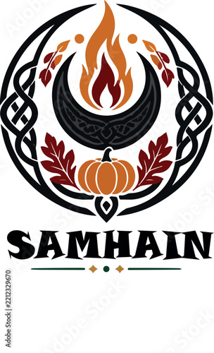 Samhain logo icon vector white background .