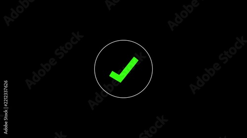Tick mark icon animation on isolated background.A smooth animation of a check mark icon