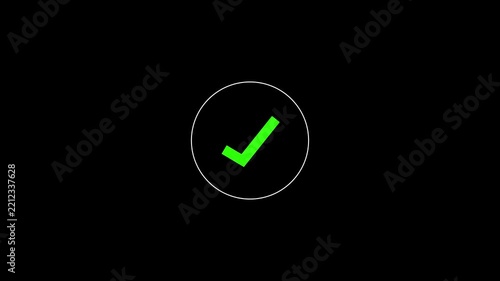 Check Mark Icon Animation, Confirm Tick Symbol 4K video