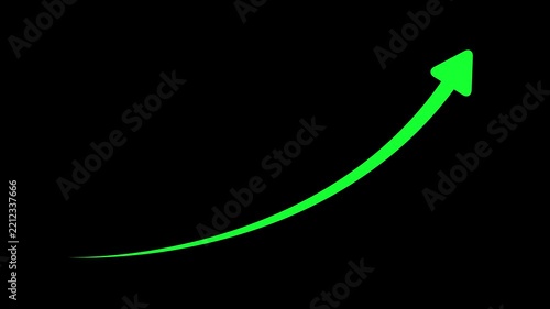 arrow still goes up. green Arrow. Business cartoon animation. arrow icon