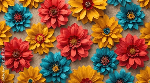 Paper Craft Flowers Background
