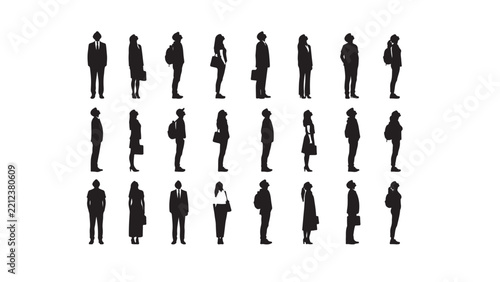 People Looking Up Silhouette Set for Architecture
