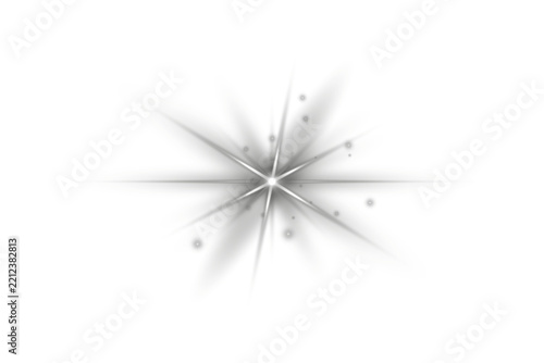 Sparkling white Stars and Glitter Light Overlay