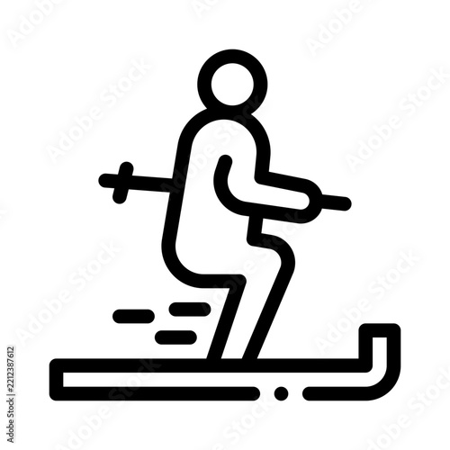 skiing line icon