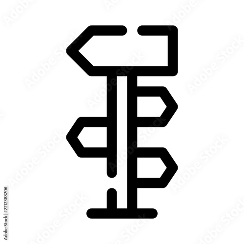 trail sign line icon