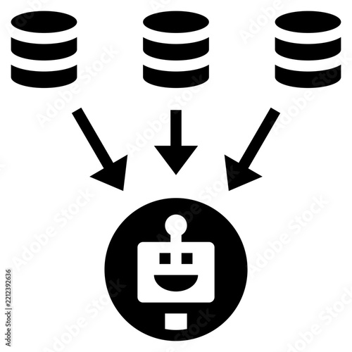 data storage glyph style icon